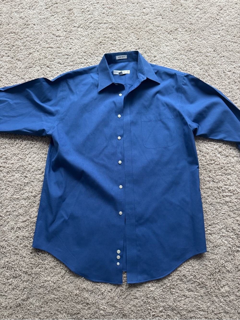 Joseph & Feiss Solid Royal Blue Dress Shirt